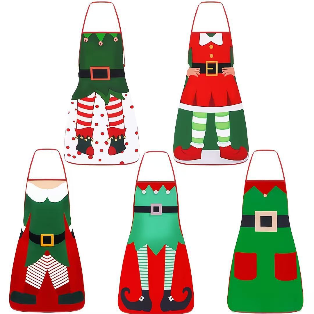 Digital Christmas Print Apron for Kitchen: Oil and Stain Resistant