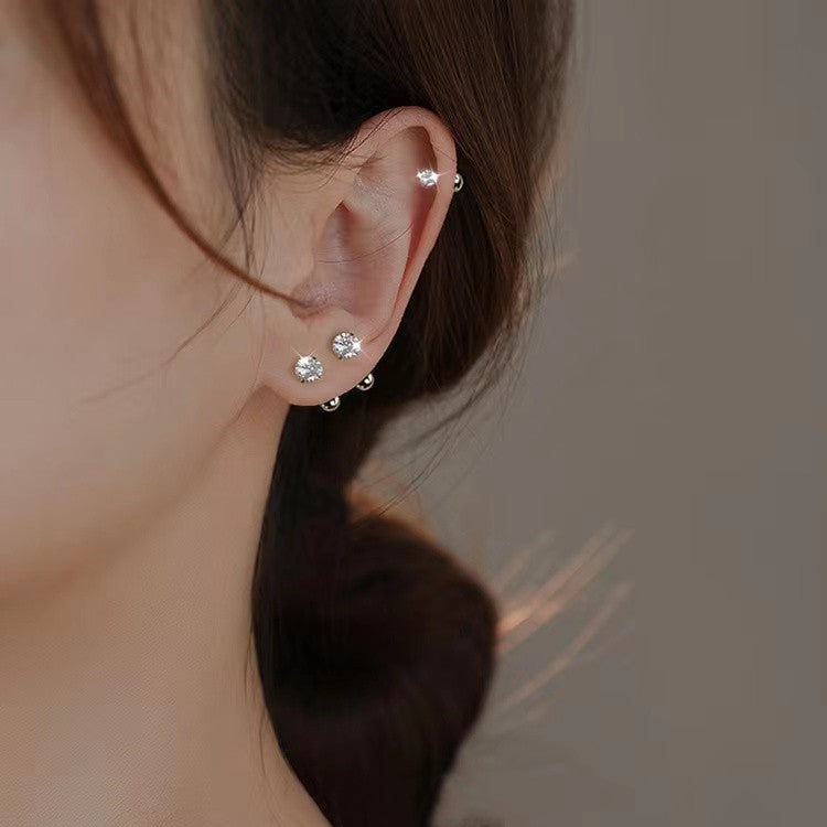 Piercing de Plata Pura 999 – Zirconia Tipo Diamante con Cierre de Tuerca