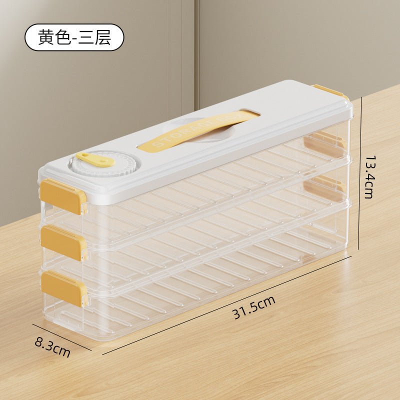 Caja de almacenamiento para dumplings congelados: recipientes de grado alimenticio para nevera y organización