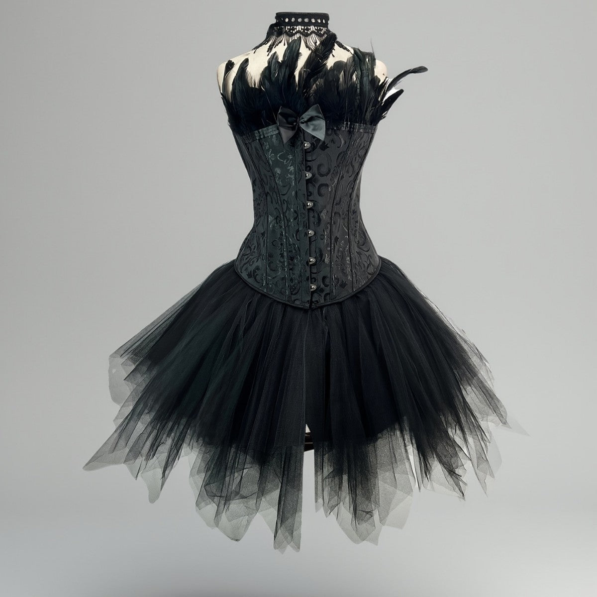 Vintage Lace Top with Puffy Skirt - 2-Piece Set