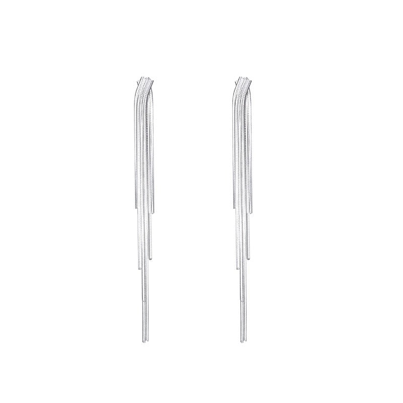 Aretes Largos de Borlas en Plata 925 – Elegantes para Cóctel y Ocasiones Formales