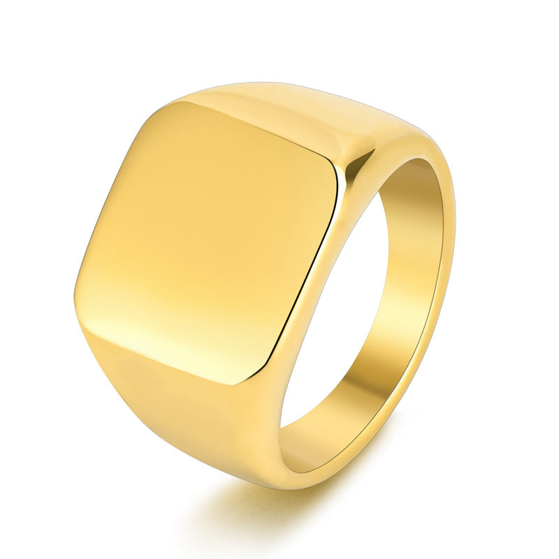 Anillo Rockero Minimalista de Acero Inoxidable – Diseño Cuadrado para Motociclistas