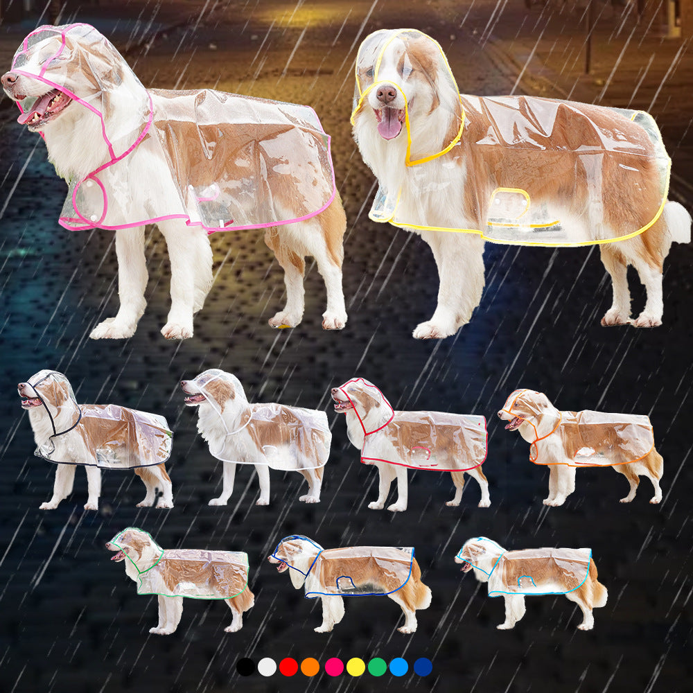 Impermeable Transparente para Perros Pequeños, Medianos y Grandes