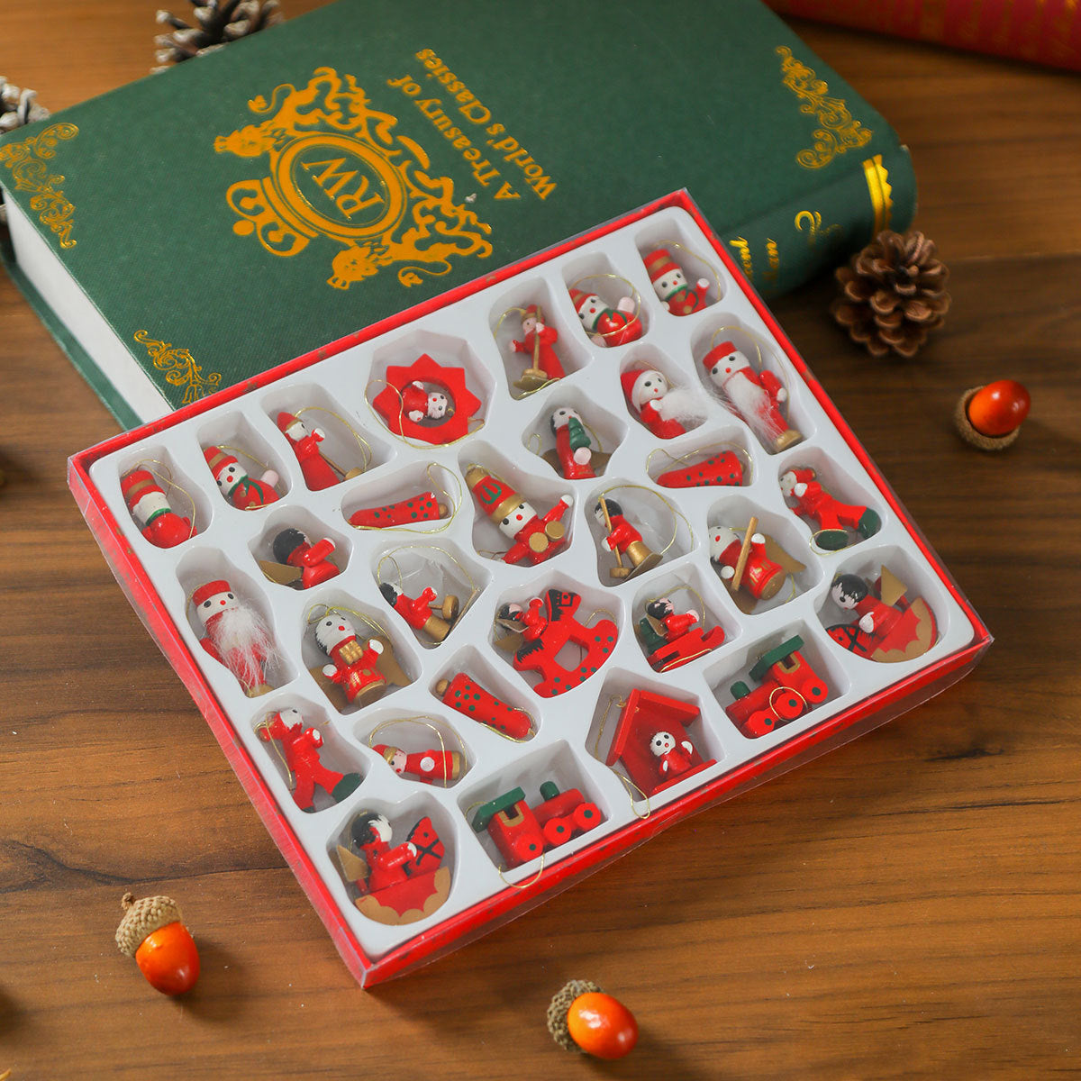 Adornos Navideños de Madera : Colgantes Decorativos para Árbol de Navidad