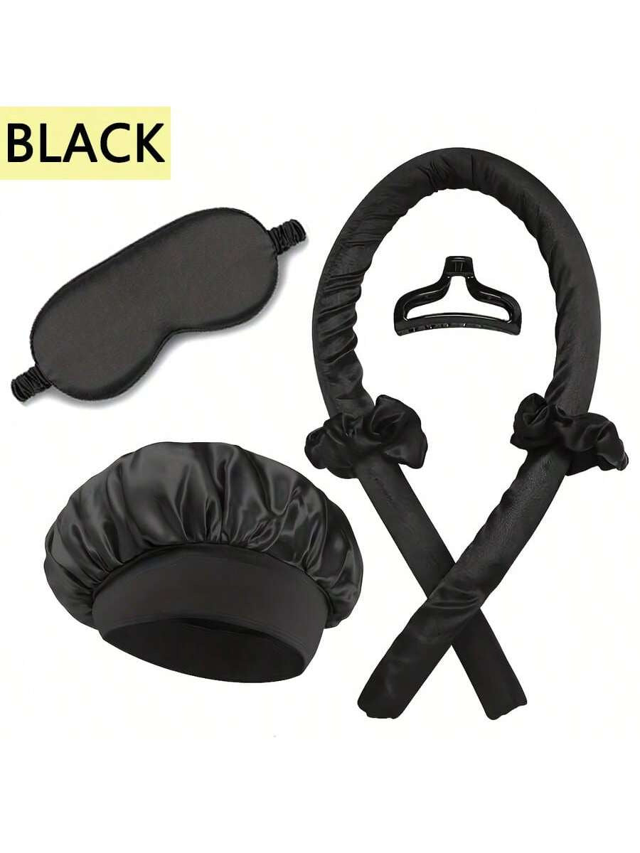 Amazon Heatless Curling Iron Set: 6-Piece Summer Hair Care Kit with Shower Cap and Eye Mask