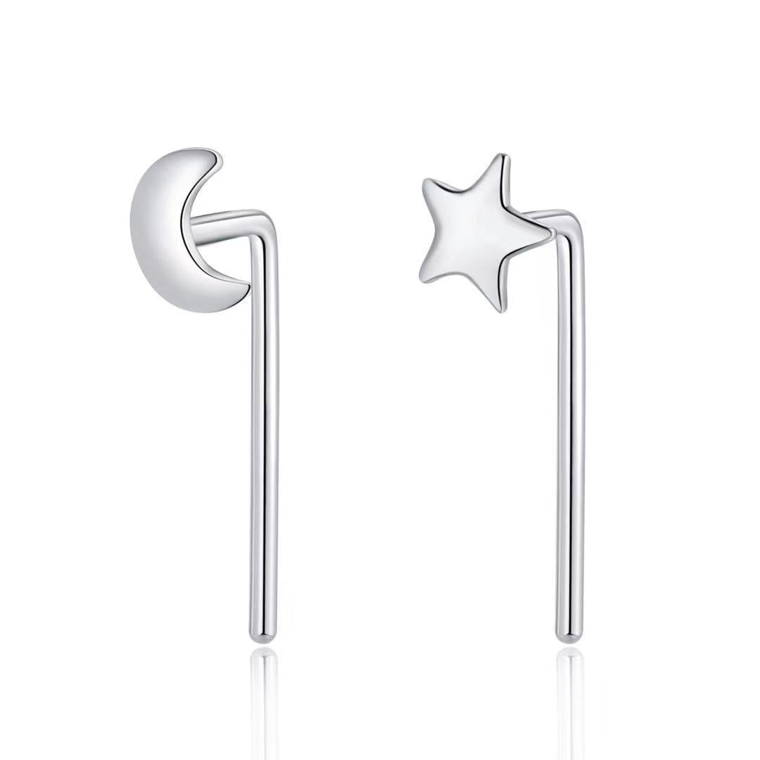 Aretes Botón de plata pura S999: Cierre de Gancho en Varios Modelos