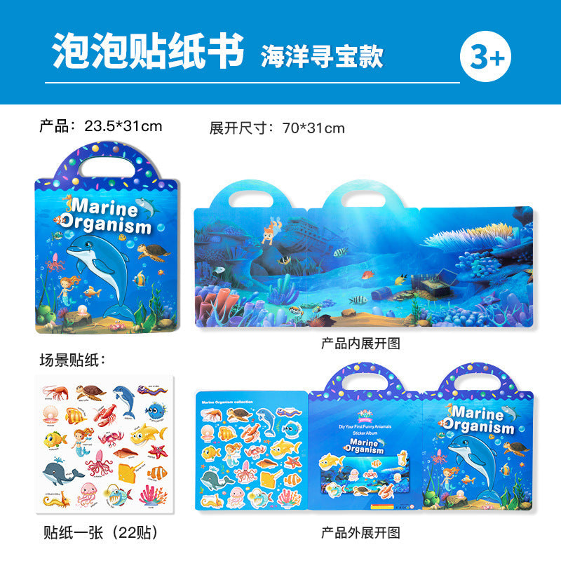 Libro Infantil Educativo con Pegatinas Reutilizables – Juego Didáctico por Temas