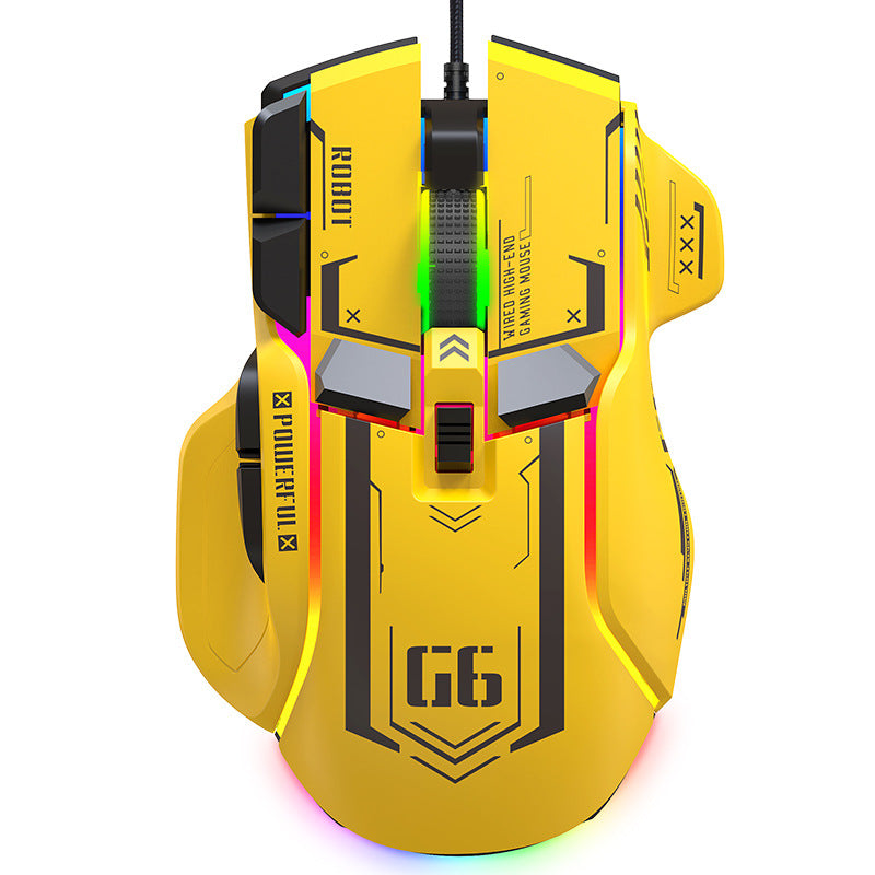 Ratón Mecánico G6 RGB para Juegos con Diseño Inspirado en Transformers