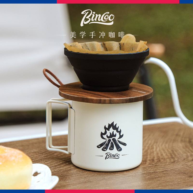 Taza de café de camping Bincoo: Taza portátil de acero inoxidable 304, ideal para parejas y uso en casa
