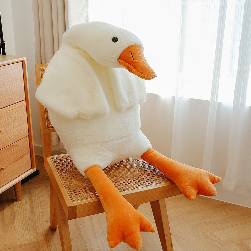Muñeco de Pato Blanco: Juguete de Peluche, Almohada para Dormir y Regalo para Niños