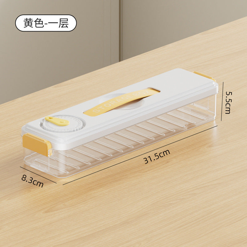 Caja de almacenamiento para dumplings congelados: recipientes de grado alimenticio para nevera y organización