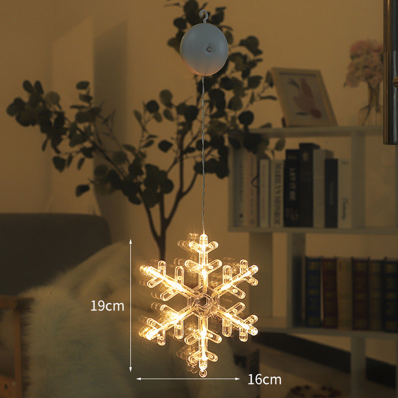 Luces Navideñas con Ventosa para Ventanas: Diseños de Ciervo, Estrellas y Más Figuras