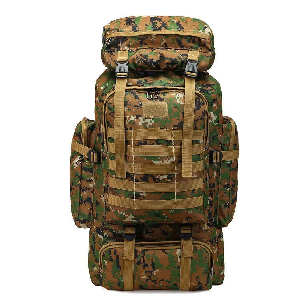 Mochila táctica de 80L: mochila de camping, senderismo y viajes para hombres, camuflaje militar, Oxford