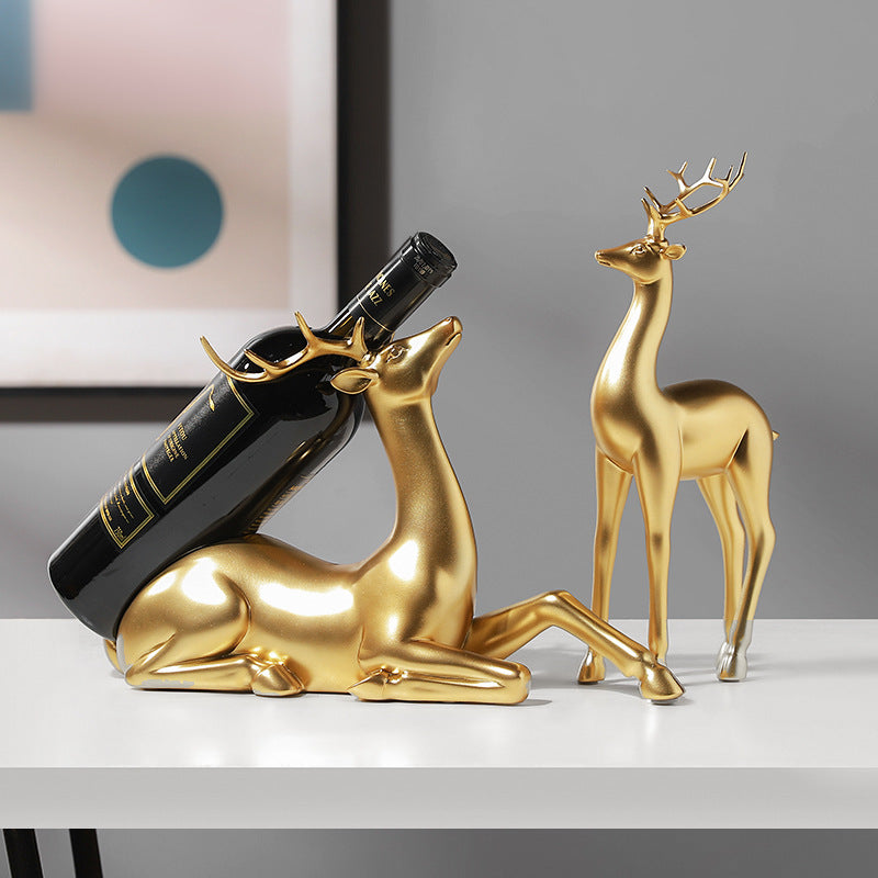 Botellero de Venado Dorado para Sala, Comedor y Cocina