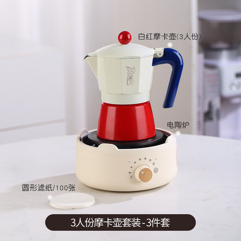 Juego de Cafetera Bincoo: Set de Espresso Casero Mini Cafetera