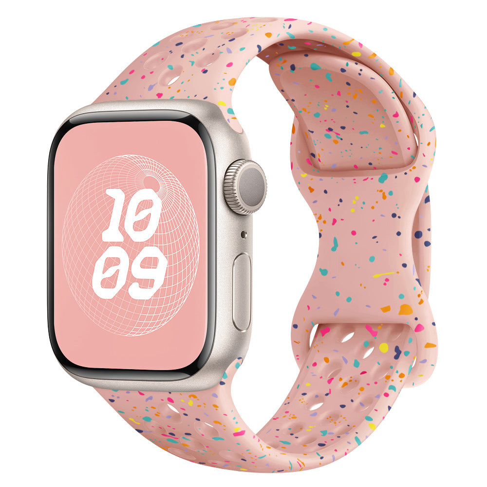 Glitter Silicone Band for Apple Watch 1-11, Ultra 3, SE 3: Colorful & Comfortable