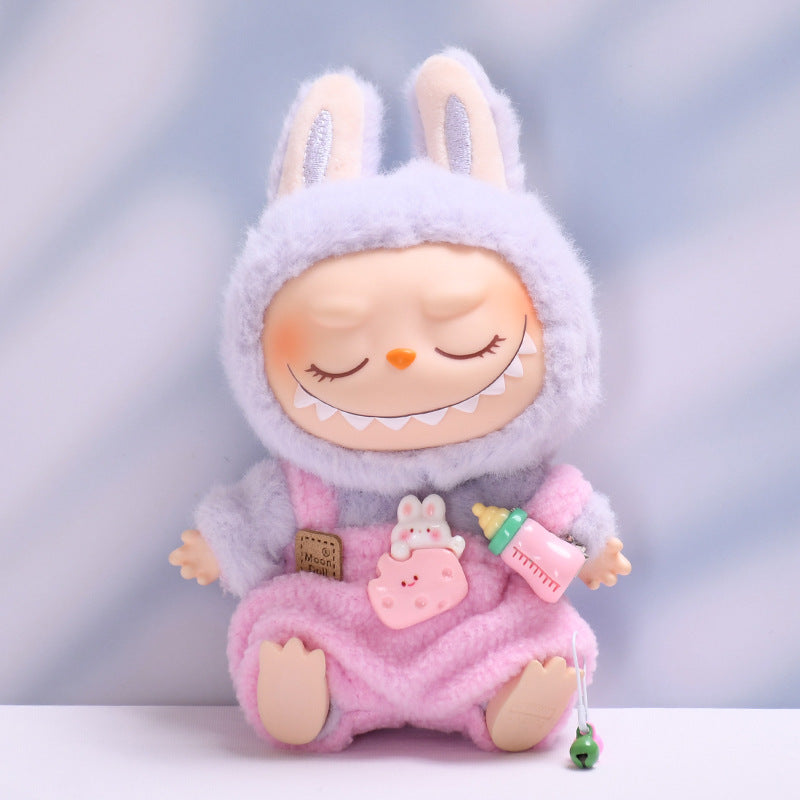 Overol con Accesorios para Muñeca Labubu 17 cm – Biberón y Cámara de Juguete (Muñeca No Incluida)