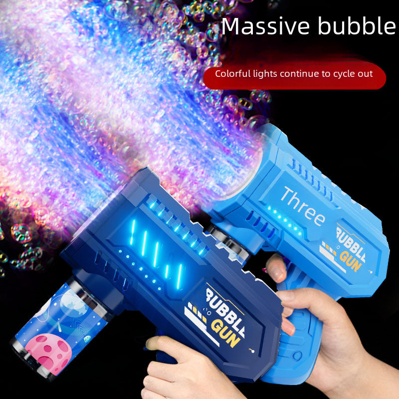 Pistola de burbujas eléctrica para niños: juguete automático con luces LED, perfecto para fiestas y juegos al aire libre