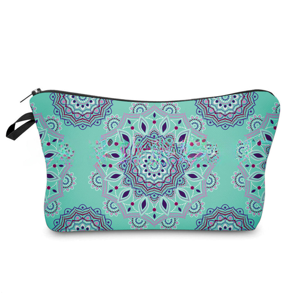 Neceser Mandala 3D: Bolsa de Cosméticos con Estampado Bohemio para Mujer