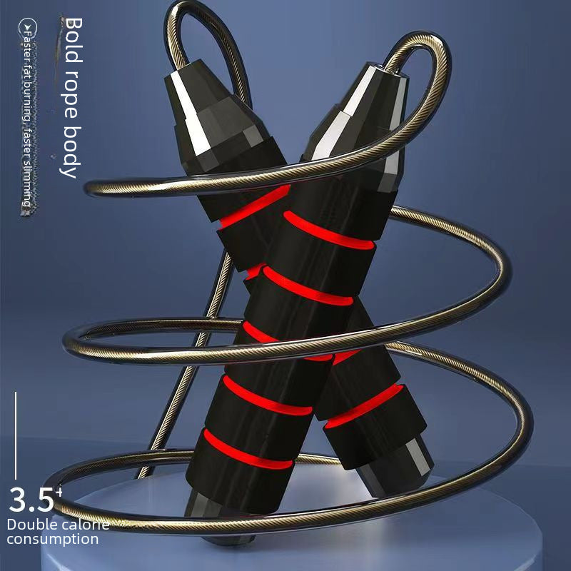 Cuerda de Saltar con Peso de Acero: Ideal para Fitness, Entrenamiento, Competencias Estudiantiles y Deportes, con Rodamientos de Alta Velocidad