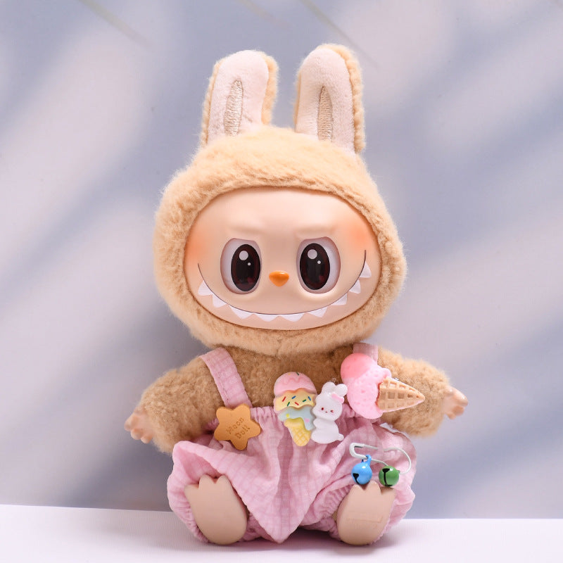 Overol con Accesorios para Muñeca Labubu 17 cm – Biberón y Cámara de Juguete (Muñeca No Incluida)