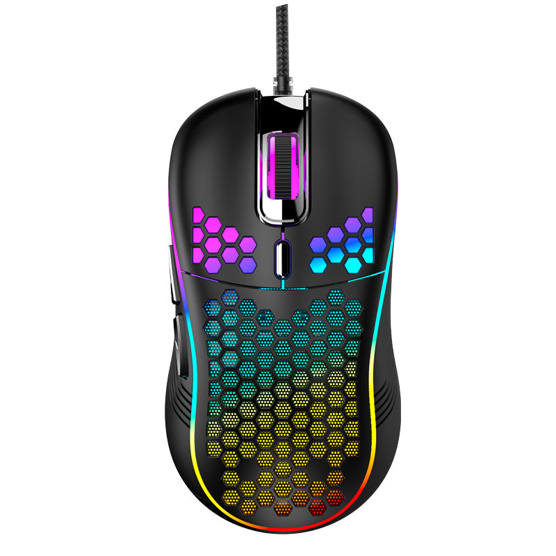 Mouse Gaming RGB Ligero y Ergonómico: Diseño Hueco, Conexión USB, 7200 DPI