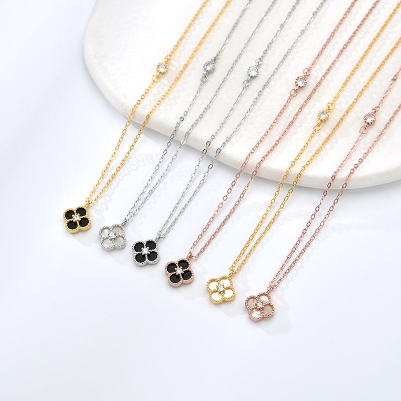 Cadena de Plata 925 con Dije de Trébol de Cuatro Hojas – Amuleto de Buena Suerte