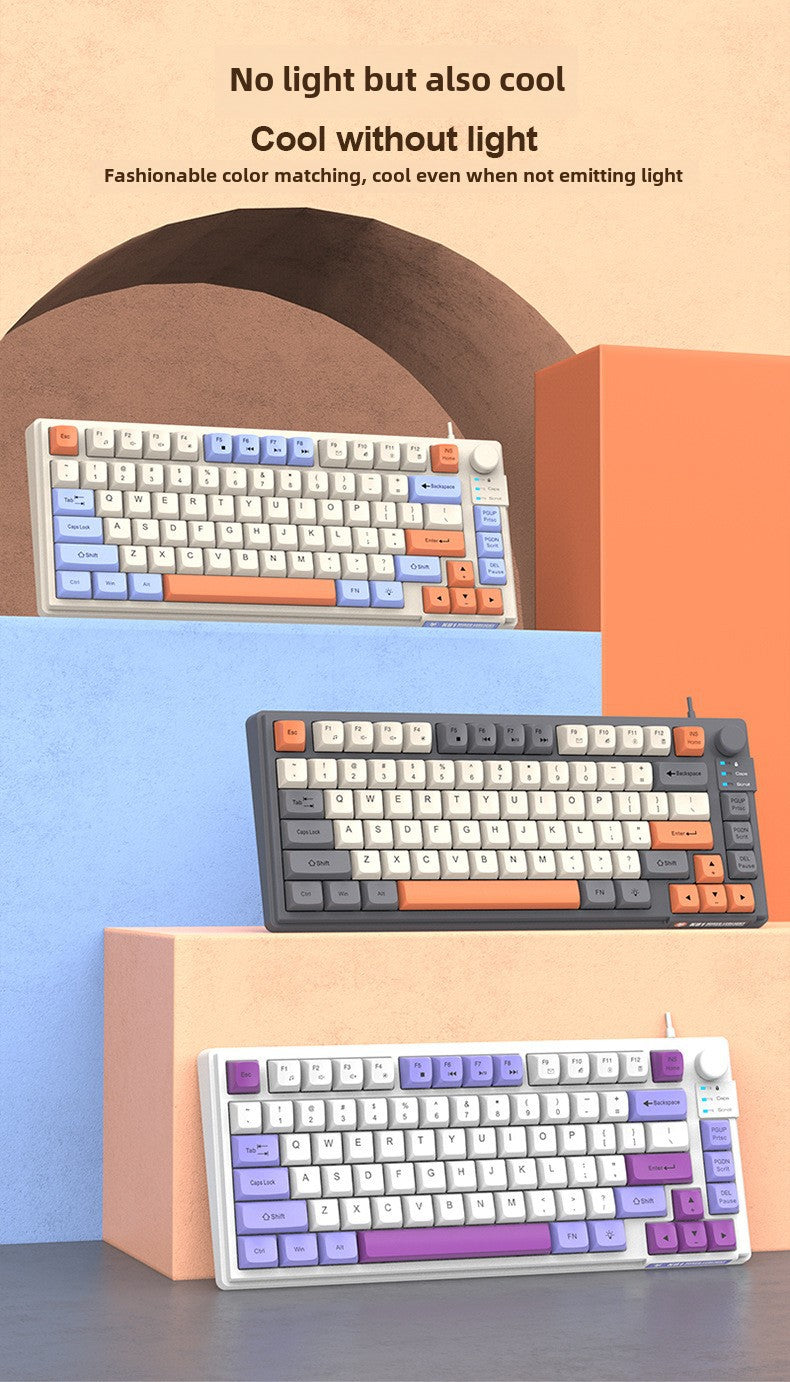 Teclado Gaming K81 con Iluminación: MDA Caps en Tres Colores, Compatible con PC y Laptop