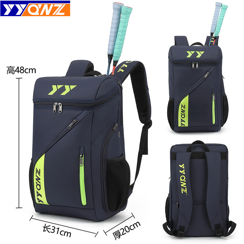 Mochila de Bádminton Unisex – Bolsa de Hombro para 3 Raquetas con Compartimentos Funcionales
