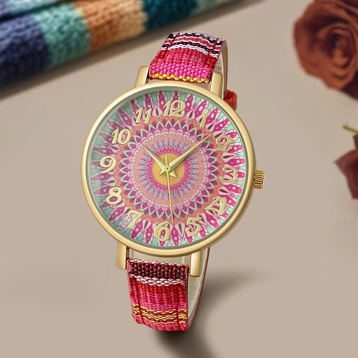 Reloj Bohemio para Mujer con Mandalas, Mariposas y Patrones Retro