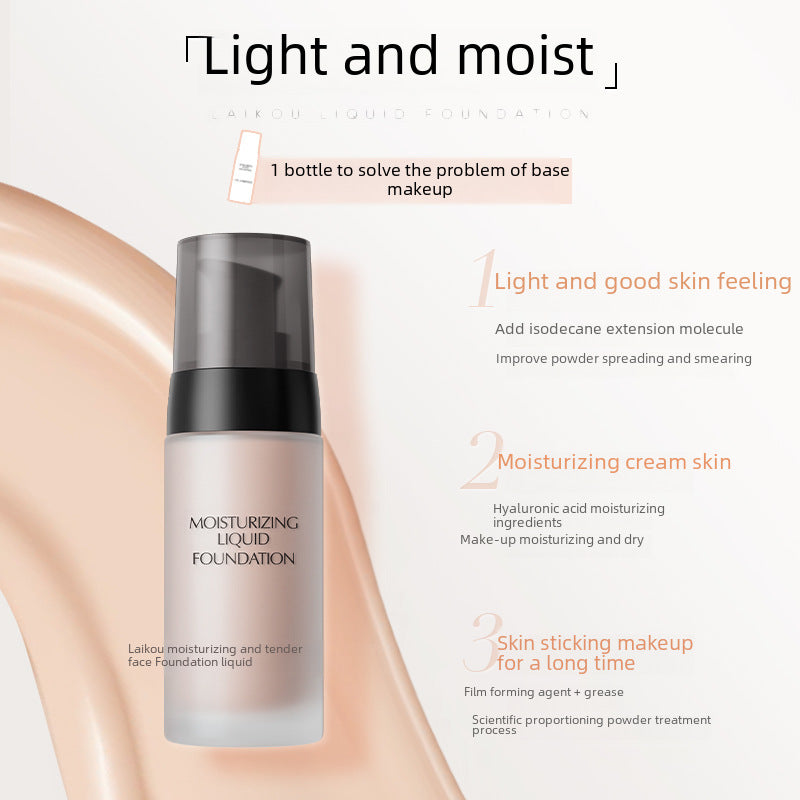 LaiKou Base de Maquillaje Natural 40g: Sin Efecto Cake, Mejora el Tono de Piel, Hidratante