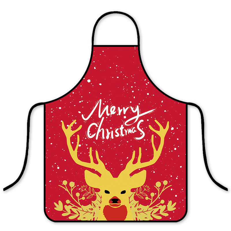 Digital Christmas Print Apron for Kitchen: Oil and Stain Resistant