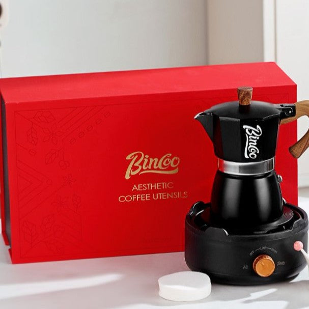 Juego de Regalo Bincoo: Set de Cafetera Espresso de Alta Calidad con Diseño Elegante y Festivo