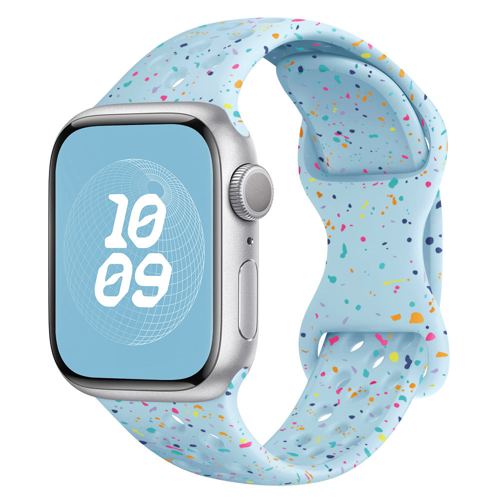 Glitter Silicone Band for Apple Watch 1-11, Ultra 3, SE 3: Colorful & Comfortable