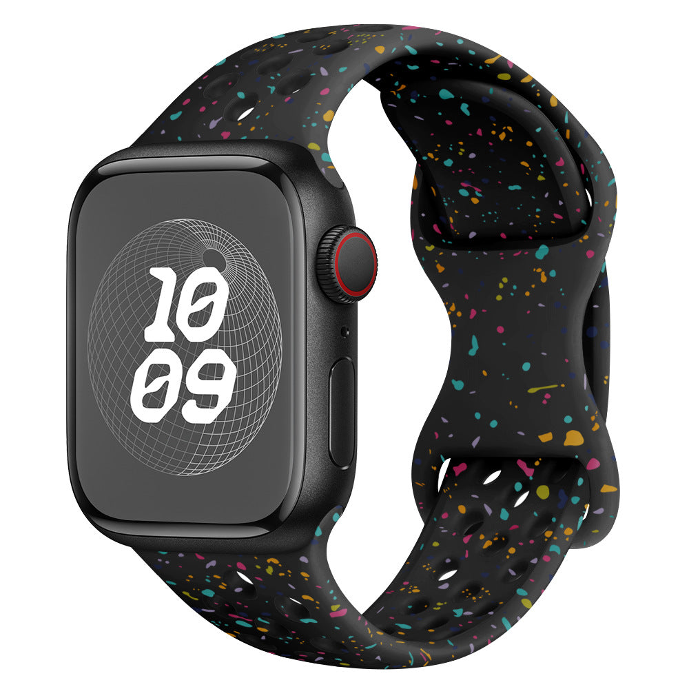 Glitter Silicone Band for Apple Watch 1-11, Ultra 3, SE 3: Colorful & Comfortable