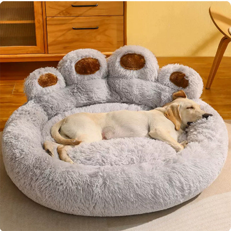 Cama para Gatos con Forma de Patita: cama para Otoño e Invierno, Semi-Cerrada, Lavable.