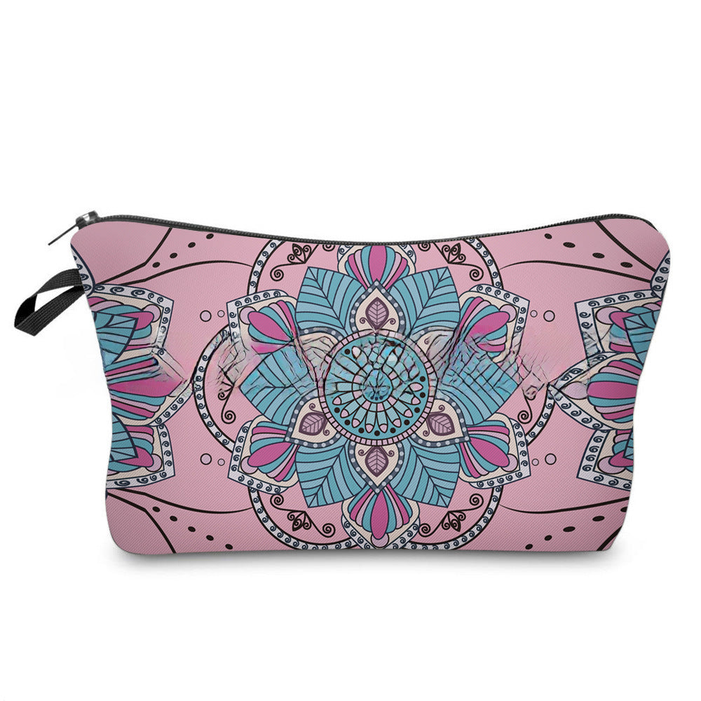 Neceser Mandala 3D: Bolsa de Cosméticos con Estampado Bohemio para Mujer