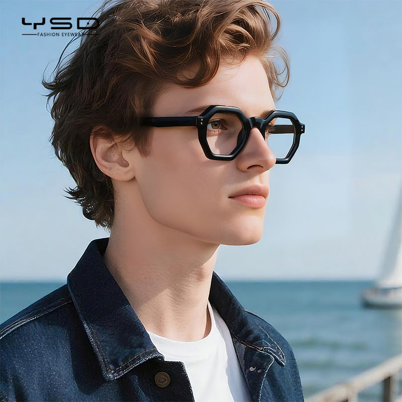 Gafas hexagonales retro unisex con protección para luz azul