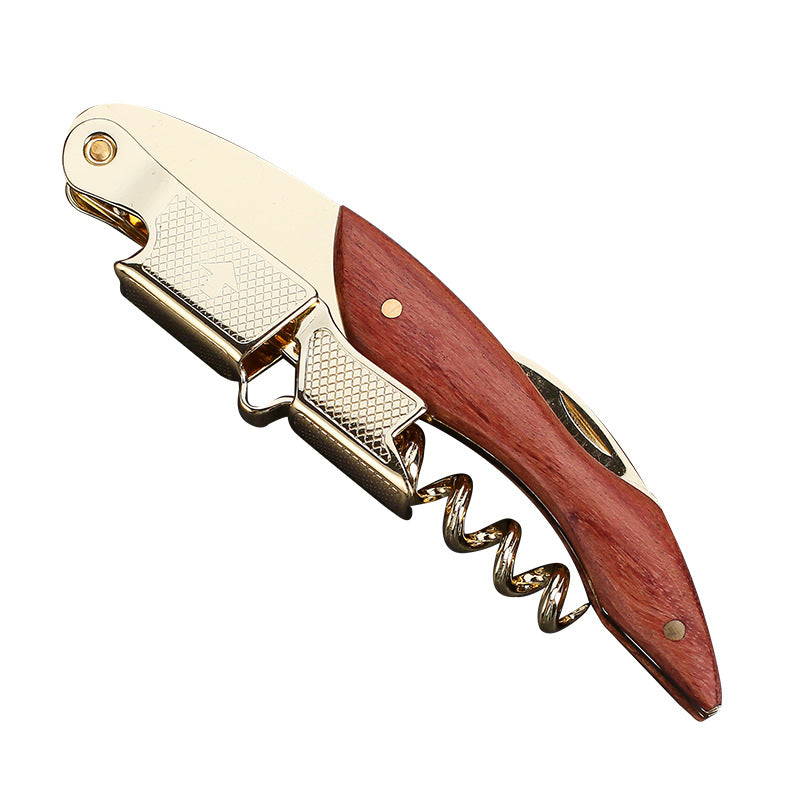 Cortador de Botellas de Vino Dorado: Abridor Profesional de Vino, Cuchillo Multifuncional, Estilo Lujoso para el Hogar