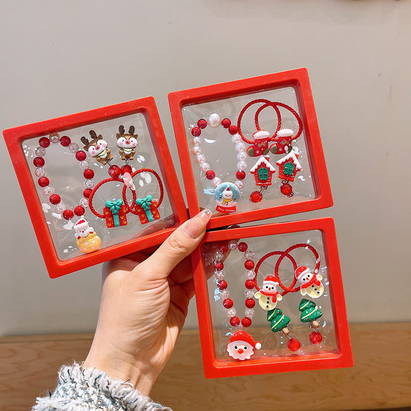 Pulseras y coletas de Navidad con diseño de reno