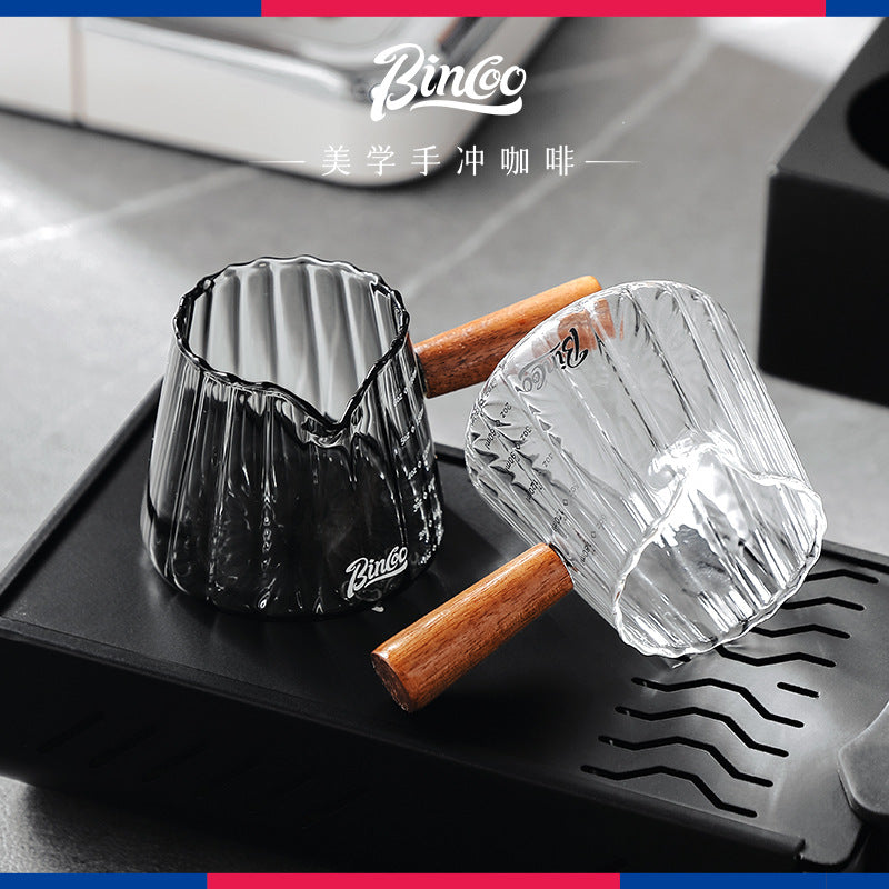 Taza de Medición Bincoo: Jarra de Café de Borosilicato con Escalas para Espresso y Onzas