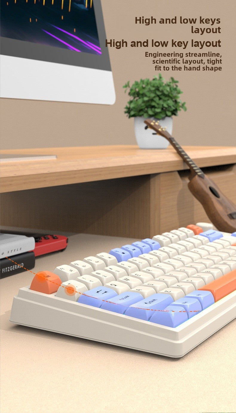 Teclado Gaming K81 con Iluminación: MDA Caps en Tres Colores, Compatible con PC y Laptop