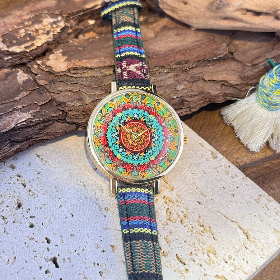 Reloj Bohemio para Mujer con Mandalas, Mariposas y Patrones Retro