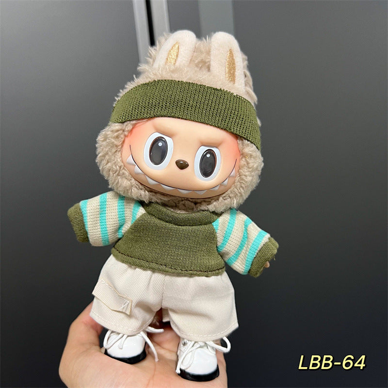 Ropa para Labubu de 17cm – Estilo Urban, Kawaii, Retro, Cosplay, preppy coreano y Más (Muñeca no incluida)