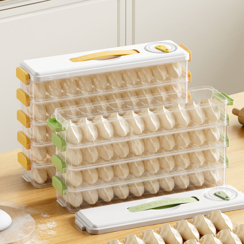 Caja de almacenamiento para dumplings congelados: recipientes de grado alimenticio para nevera y organización