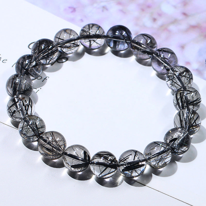 Pulsera de Cristal Natural de Cuarzo Negro: Alta Calidad, Hecha en Brasil, Evita la Energía Negativa, Joyas de Cristal de Donghai