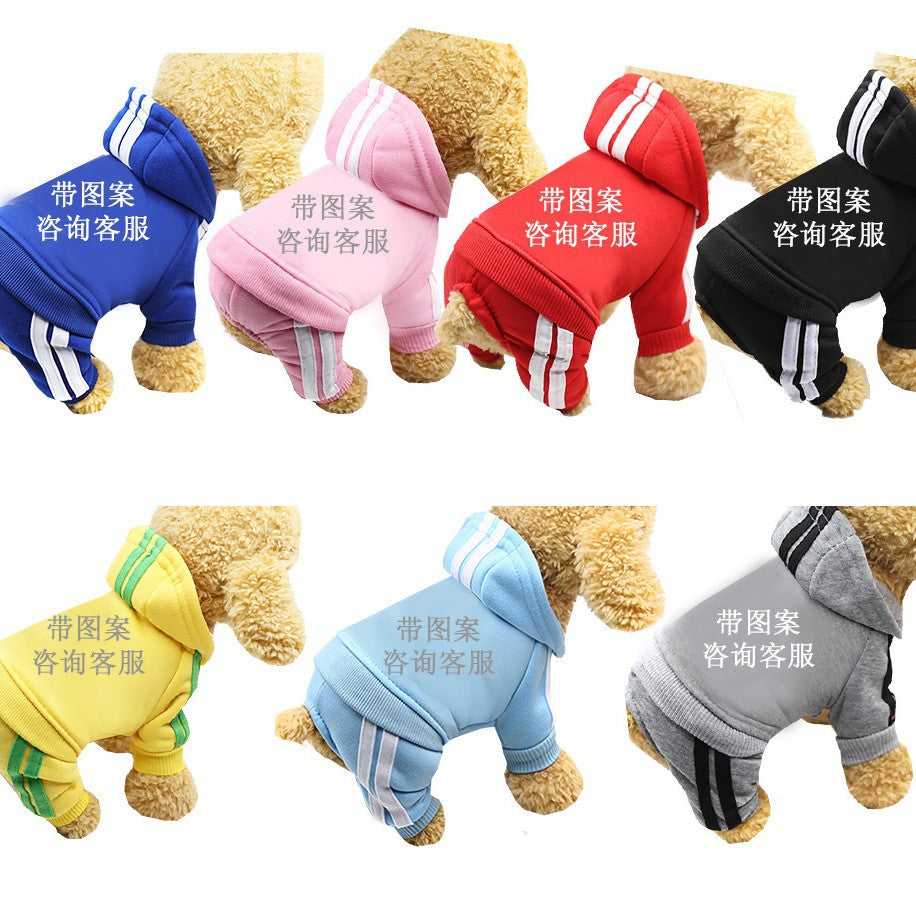 Sudadera para Perros con Capucha y Pantalón: Ropa para Mascotas con Líneas Laterales