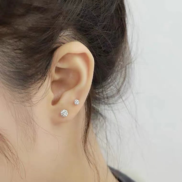 Piercing Bola de Plata con perno doble plata 925: Textura Martillada