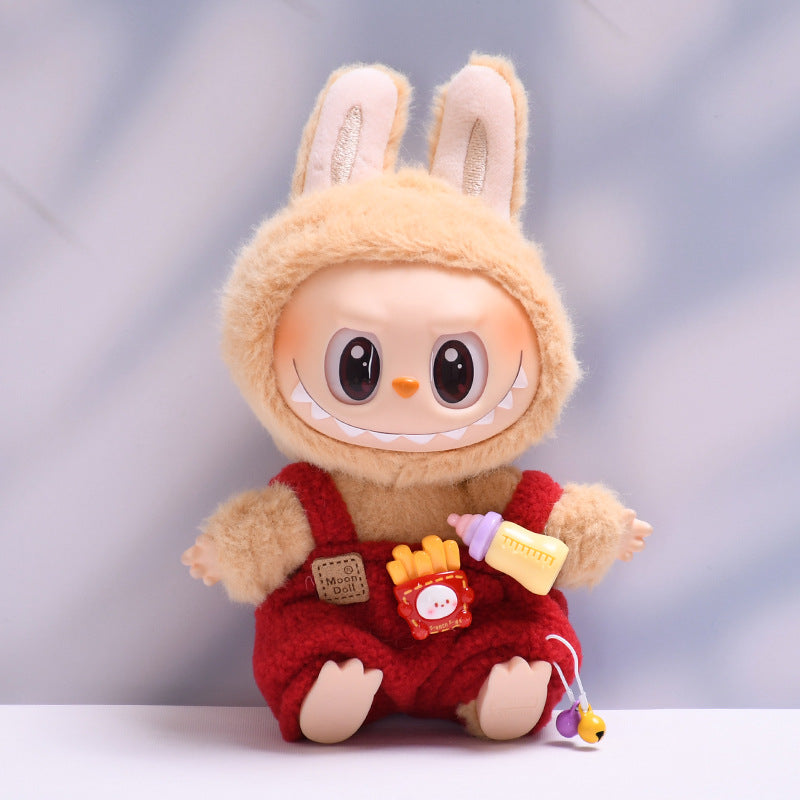 Overol con Accesorios para Muñeca Labubu 17 cm – Biberón y Cámara de Juguete (Muñeca No Incluida)