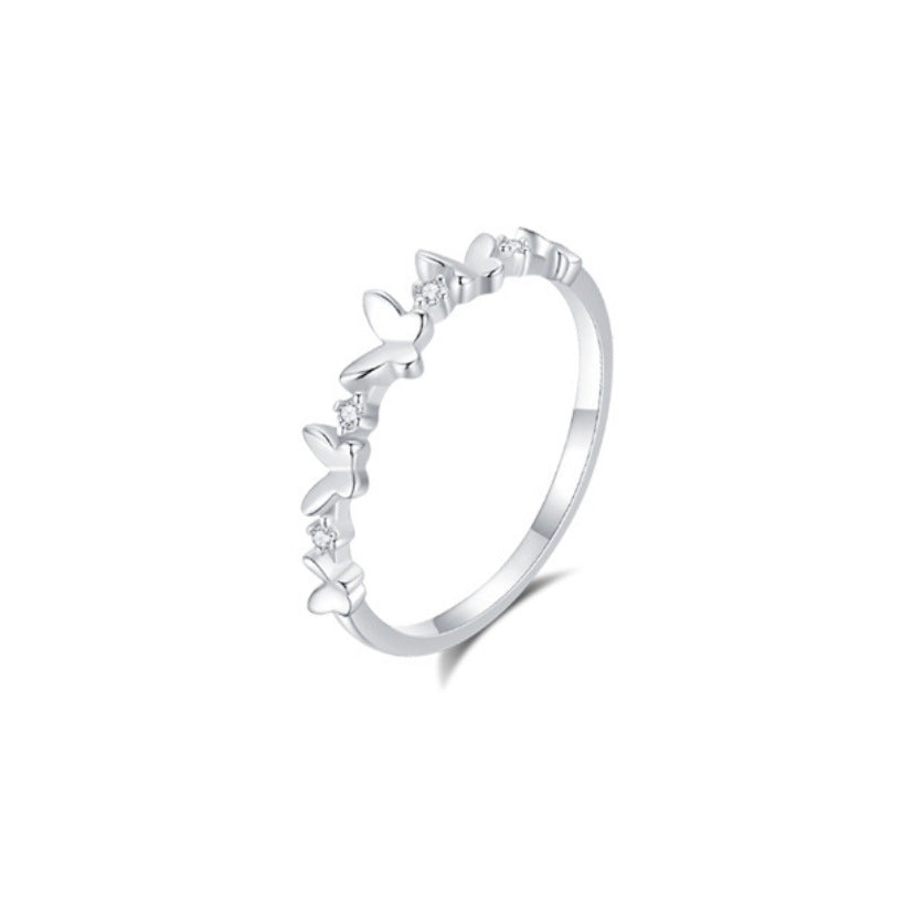 Anillo Ajustable en Plata 999 con Mariposa – Diseño delicadopara mujer, Regalo para Amigas